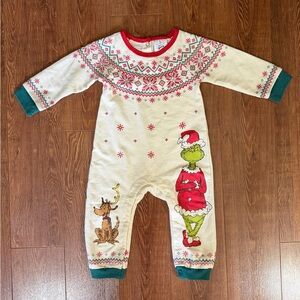 Kid’s One Piece by Dr. Seuss with the Grinch and Max - Size 12M - Snap Bottom